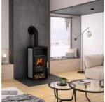 Justus Texas V 6 kW Stahl Schwarz/Keramik Grau – Eleganter Kaminofen mit Dauerbrandfunktion – Image 3